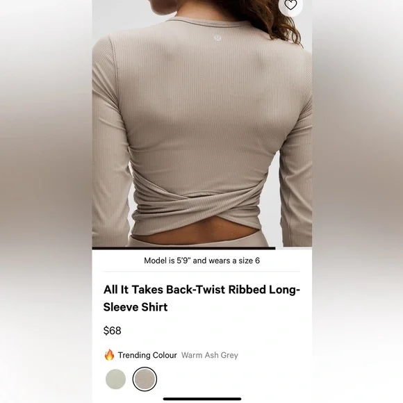 Lululemon All It Takes Back-Twist Ribbed Long-Sleeve Shirt - Picture 5 of 6